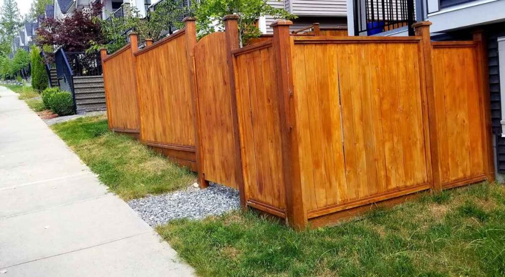 Cedar privacy fence for residential property in Surrey